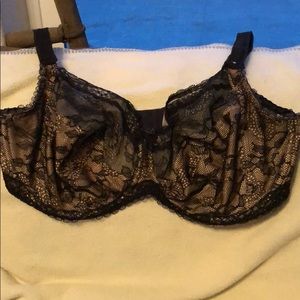 Fantasied Black Lace Bra Size 38FF